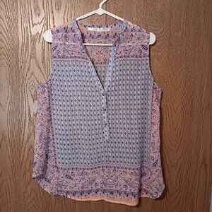 Fun 2 Fun Women's Sleeveless Blouse Size L